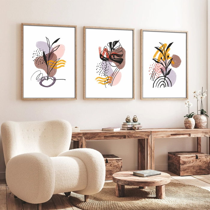 Wallity Huhu227 - Conjunto de 3 cuadros decorativos 50 x 70 cm